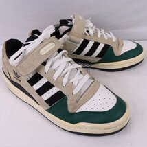 FORUM LOW 27.5cm/adidas フォーラムロー アディダス スニーカー 白 ホワイト 緑 黒 グレー 中古 古着 レディース ad4523_画像7