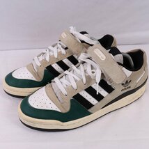 FORUM LOW 27.5cm/adidas フォーラムロー アディダス スニーカー 白 ホワイト 緑 黒 グレー 中古 古着 レディース ad4523_画像1