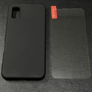 【2点セット】 AQUOS wish/wish2 ブラックケース+ブルーライトカットガラスフィルム TPUブラックケース シンプル