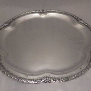 明治時代 Wolfers Frere 純銀無垢 お盆 トレイ◆本物 アンティーク 骨董品 シルバーカトラリー ベルギー 銀器 レア