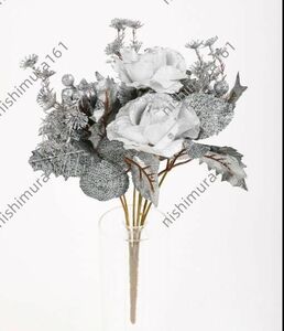  hand made * bouquet * rose. artificial flower * material for flower arrangement * rose art flower * silver 