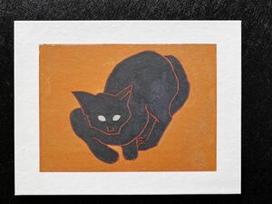 Art hand Auction 【熊谷守一の複製画(印刷)】≪くろ猫≫, 絵画, 油彩, 動物画