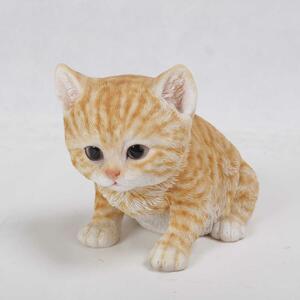 ポリレジン製 ガーデン彫像 動物 ネコ 座っている子猫の像 置物 ガーデニング 庭 ねこ 猫