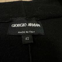 【高級】GIORGIO ARMANI ジョルジオアルマーニ フリル襟 デザイン ニットジャケット セーター テーラード レディース 黒 サイズ42 R-5049_画像4