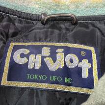 【格安】CHEVIOT TOKYO UFO ネイティブ柄 ジャケット シングルライダース ウール系 レディース サイズF 総柄 R-5050_画像4