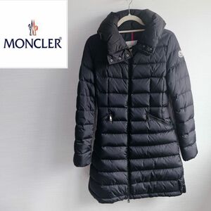 モンクレール MONCLER ダウンジャケット マットブラック　黒　ロングタウン