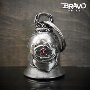 米国製 Bravo Bells 赤目 ローズ バラ 薔薇 花 ベル [Rose] Made in USA 魔除け お守り バイク オートバイ アクセサリ ガーディアンベル