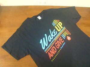 ☆管理NO.722☆サイズL 古着 Fruit of the Loom Wake up AND GIVE ヴィンテージ Tシャツ ブラック色系☆