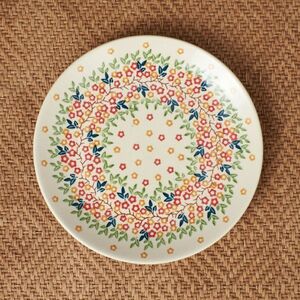 Art hand Auction IZ56068S★Polish Pottery Plate Wreath 22cm Floral Pattern Dish Polish Tableware Handmade Pottery Manufaktura Manufaktura, Western tableware, plate, dish, others