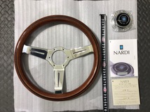 栃木発 ￥送料一律￥ NARDI ナルディー クラシック ウッド ポリッシュスポーク 330mm N100 検）33Φ ウット パイ モモ ステアリング MOMO_画像3