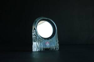 【7586】ササキガラス ミラー 佐々木硝子 鏡 置き鏡 東洋 佐々木ガラス ヴィンテージ ビンテージ 昭和 レトロ クリスタルガラス