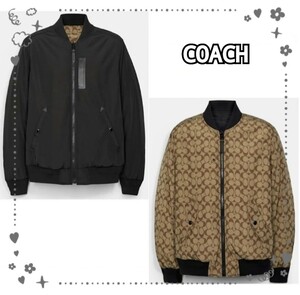 ☆COACH　コーチ　リバーシブル シグネチャー MA-1 ジャケット☆