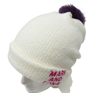 MARK&LONA マークアンドロナ ファー付ニット帽 ホワイト系 FREE [240001984197] ゴルフウェア