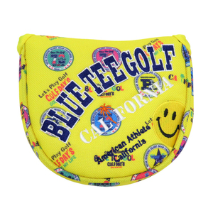 BLUE TEE GOLF ブルーティーゴルフ パターカバー マレット型 総柄 イエロー系 PT [240101038993] ゴルフウェア
