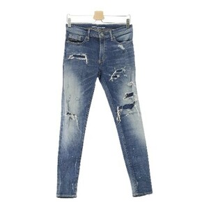 RESOUND CLOTHING リサウンドクロージング RC8-SSK-004 LOAD DENIM デニムパンツ クラッシュ リペア ブルー系 2 [240001856837] メンズ