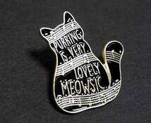 ■新品■■ 『音楽猫楽譜 』■ 『music cat』ねこ好き　キャット ■ピンバッジ バッチ■おしゃれ ファッション_画像2
