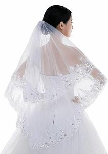  wedding veil comb attaching Short veil wedding white (u Eddie ng, cosplay, play, Event )