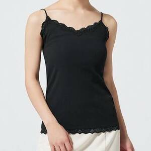 ## large size ## GU GU style organic XXLli brace camisole black inner piling put on tops black 3L underwear lady's for women 