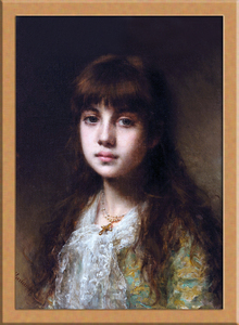 少女の肖像画 A4 ロシア, 絵画, 油彩, 人物画