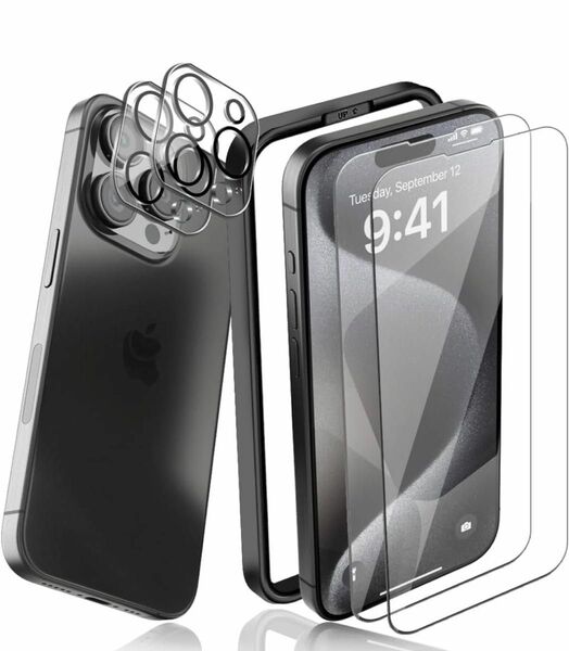 iPhone 15 pro ガラスフィルム 液晶保護フィルム2枚