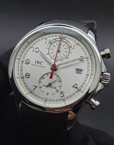 中古美品 IWC ポルトギーゼ ヨットクラブ IW390502 クロノグラフ デイト スケルトン Cal.89361 シルバー SS メンズ 自動巻 腕時計 磨き済み