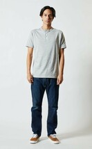 半袖Tシャツ XL ブラック ヘンリーネック メンズ 半袖 Tシャツ やや厚手 5.6オンス 無地T A512 LL 2L 黒 黒色_画像3