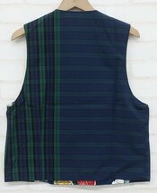 5T3243/新品 エンジニアードガーメンツ リバーシブルベスト ビッグリ ピートマドラス Engineered Garments Reversble Vest Big Repeat M_画像3