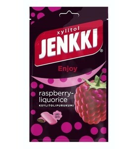 Cloetta Jenkki クロエッタ イェンキ ラズベリー リコリス味 キシリトール ガム 10袋×100g フィンランドのお菓子です