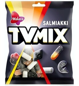 Malaco TV Mix テレビ ミックス サルミアッキ 8袋×280g 北欧のお菓子です