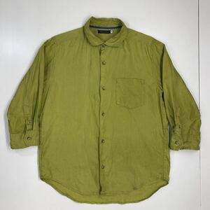 URBANRESEARCH Urban Research linen shirt 7 minute sleeve flax 100% lime green men's 38 M size 39-111a