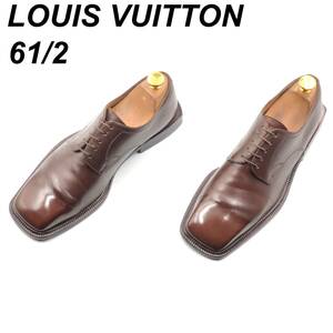 即決 Louis Vuitton ルイヴィトン 24.5cm 6.5 ST0949 メンズ レザーシューズ プレーントゥ 外羽根 茶 ブラウン 革靴 皮靴 ビジネスシューズ