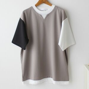 【Lサイズ】新品タケオキクチ THE SHOP TK ポンチキーネック 半袖Tシャツ メンズ 　