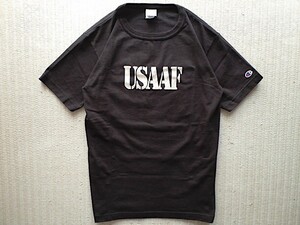 即決 USA製 Mサイズ USAAF プリント Champion T1011 ヘビーウェイト Tシャツ 黒 United States Army Air Forces 米陸軍航空軍 USAFA AFA