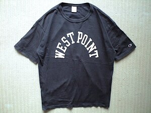 即決 XLサイズ USA製 Champion T1011 ヘビーウェイト Tシャツ WEST POINT USMA ダークネイビー 黒っぽい 米陸軍士官学校