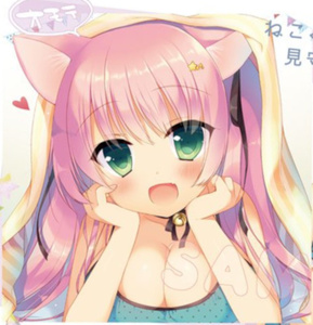 23.4ド イチリ ねこみみ少女をまえからうしろから見守る もふもふクッションカバー みみけっと33 / 新品未開封 送料無料