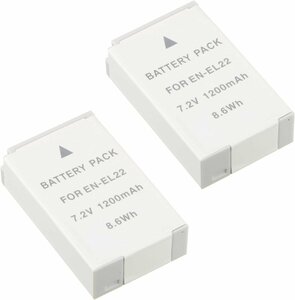 2個セット Nikon ニコン EN-EL22 互換バッテリー Nikon 1 J4 Nikon 1 S2 等 対応 battery MH-29対応