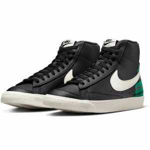 ☆NIKE BLAZER MID '77 PRM PLAID 黒/緑チェック 25.5cm ナイキ ブレーザー ミッド 77 プレイド ブレザー DV0796-001