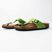 ビルケンシュトック BIRKENSTOCK Gizeh ギゼ トングサンダル 24.5cm/ネオングリーン シューズ レザー ナロー【2400013520591】_画像4