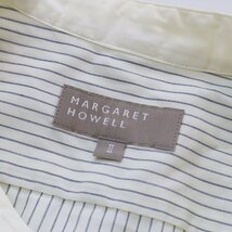 2021SS マーガレットハウエル MARGARET HOWELL MH50 ARCHIVE SHIRTS カラーレスシャツ 2/アイボリーストライプ 定価4.2万【2400013523592】_画像9