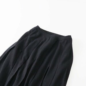 ワンダフルワールド カネコイサオ WONDERFUL WORLD KANEKO ISAO ウールニットプリーツスカート/ブラック フレア【2400013533805】