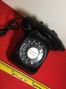 ① Showa Retro black telephone dial type details unknown telephone machine antique 