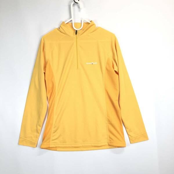 モンベル mont-bell 1104931 クール ロングスリーブジップシャツ レディース Lサイズ イエローオレンジ系