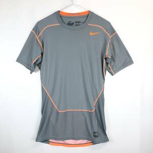 NIKE PRO COMBAT ナイキプロコンバット 半袖インナーコンプレッションシャツ HYPERCOOL XLサイズ グレー オレンジ 636148 メンズ