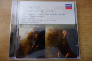 CDj-8084＜2枚組＞Jard Van Nes . San Francisco Symphony Orchestra & Chorus, Herbert Blomstedt / Brahms:Symphony No.4 Alto