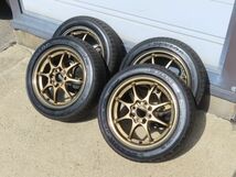 RAYS CE28N 14インチx5J+45 4H-PCD100、165/55R14 ルマン5 DUNLOP　4本タイヤセット　鍛造ホイール　VOLK RACING_画像1