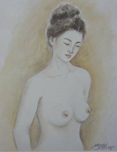 「裸婦」、五月 みどり、希少画集・額装画、日本製新品額縁、状態良好、送料無料