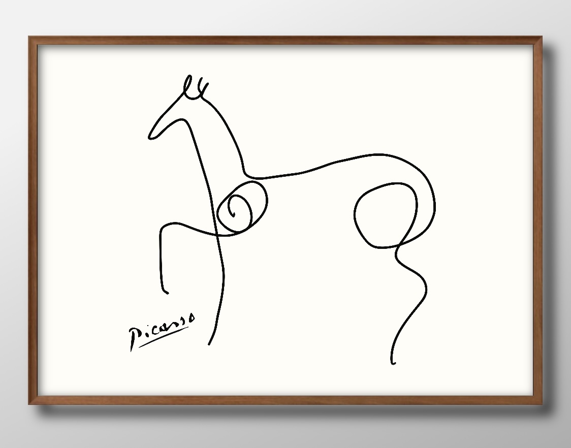 13955 ■ 무료배송!! 아트 포스터 페인팅 A3 사이즈 Pablo Picasso Horse 일러스트 북유럽 무광택 용지, 주택, 내부, 다른 사람