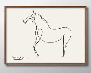 Art hand Auction 13954 ■ ¡¡Envío gratis!! Póster artístico pintura tamaño A3 Pablo Picasso Caballo ilustración papel mate nórdico, Alojamiento, interior, otros