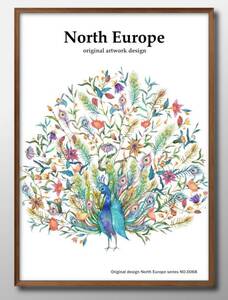 1-8625■送料無料!!A3ポスター『クジャク 孔雀 ピーコック』北欧/韓国/絵画/イラスト/マット/当店限定