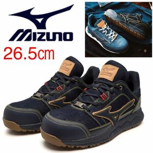 MIZUNO ограничение безопасная обувь 26.5. Denim ограничение цвет ограничение цвет обувь рабочая обувь новый товар не использовался шнур предварительный имеется мужской симпатичный модный темно-синий 